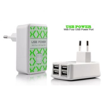 USB Power Adapter With Four USB Ports